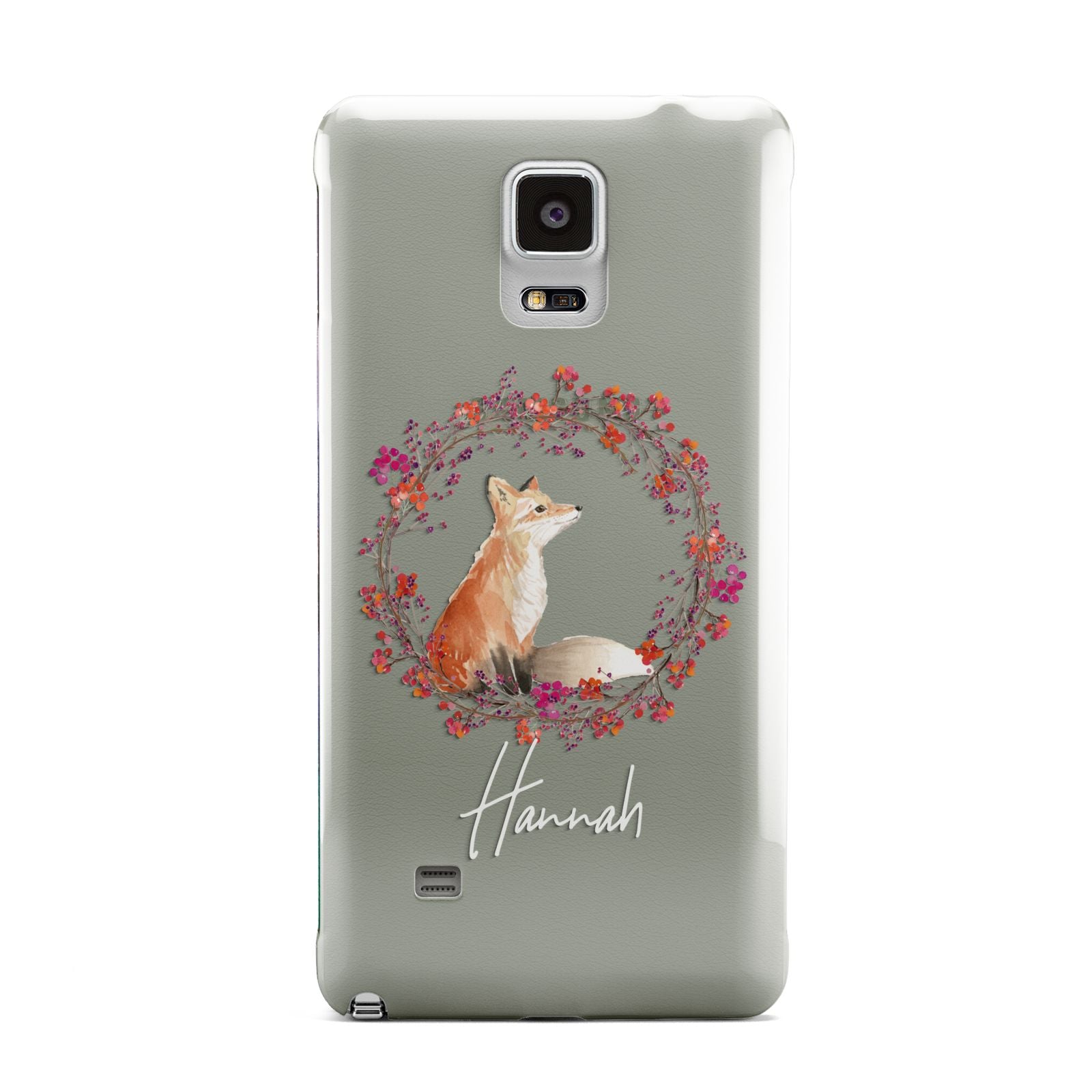Personalised Fox Christmas Wreath Samsung Galaxy Note 4 Case