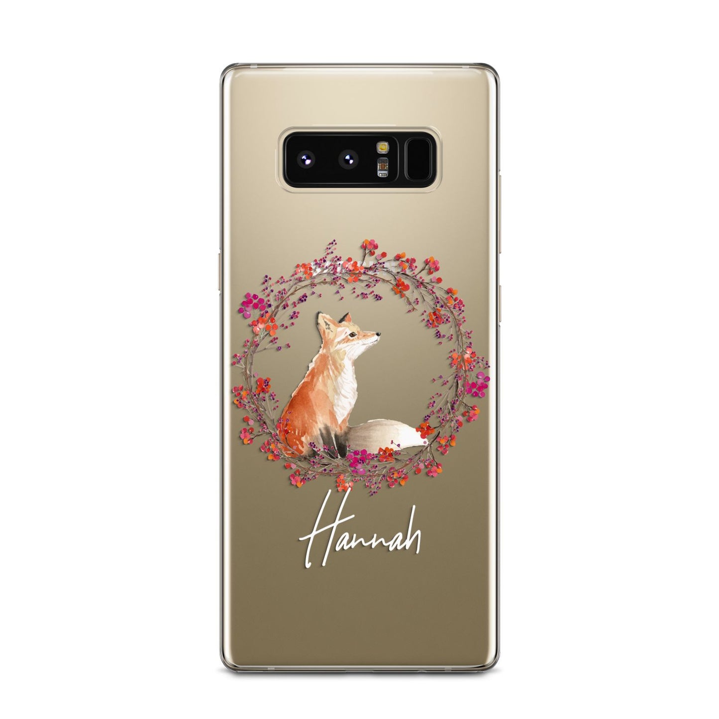 Personalised Fox Christmas Wreath Samsung Galaxy Note 8 Case