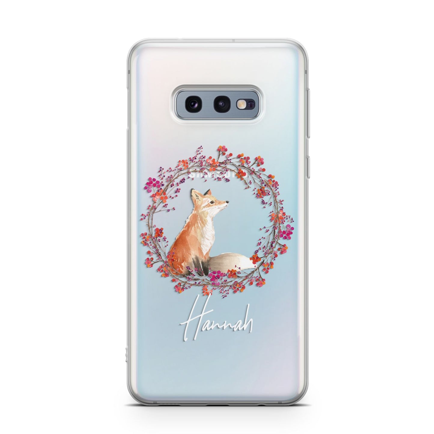 Personalised Fox Christmas Wreath Samsung Galaxy S10E Case