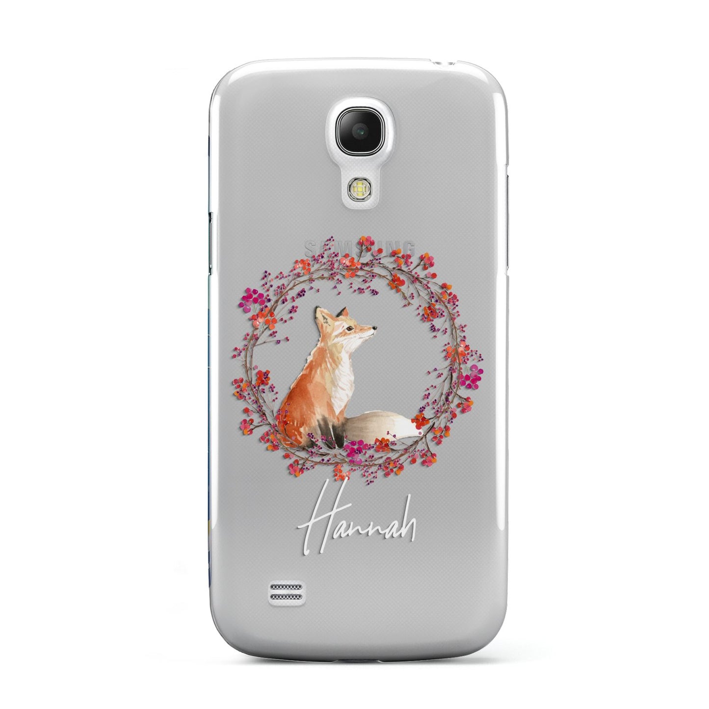 Personalised Fox Christmas Wreath Samsung Galaxy S4 Mini Case