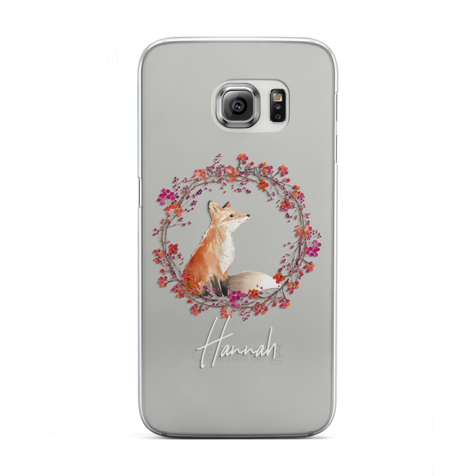Personalised Fox Christmas Wreath Samsung Galaxy S6 Edge Case