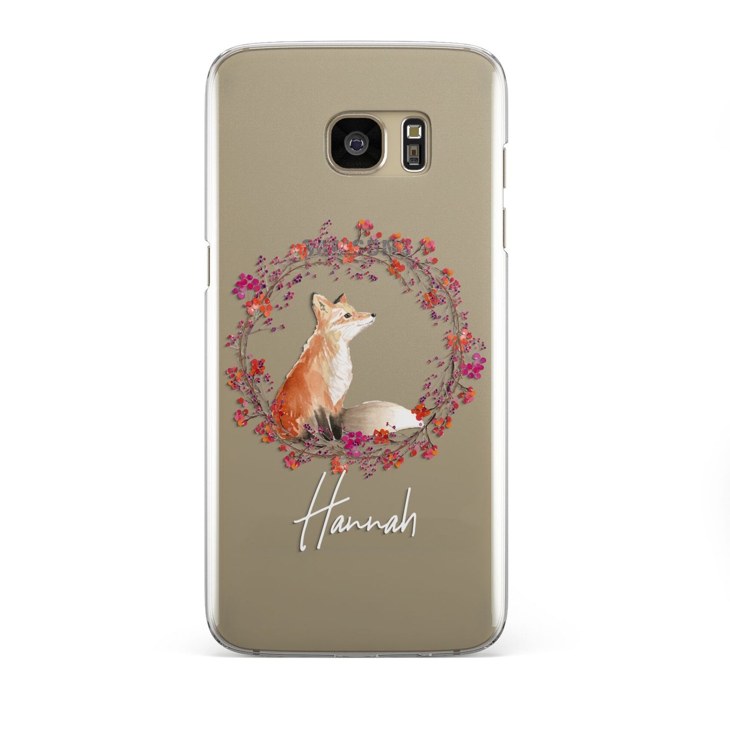 Personalised Fox Christmas Wreath Samsung Galaxy S7 Edge Case