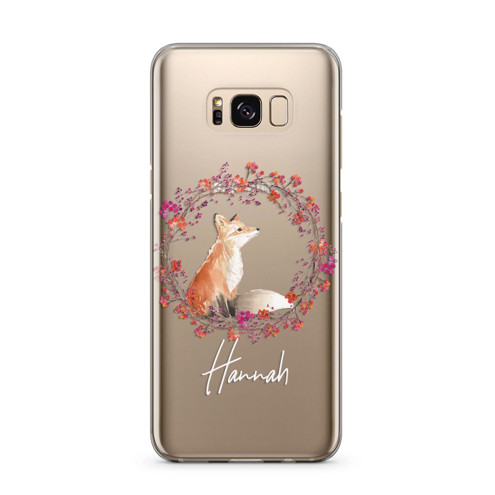 Personalised Fox Christmas Wreath Samsung Galaxy S8 Plus Case