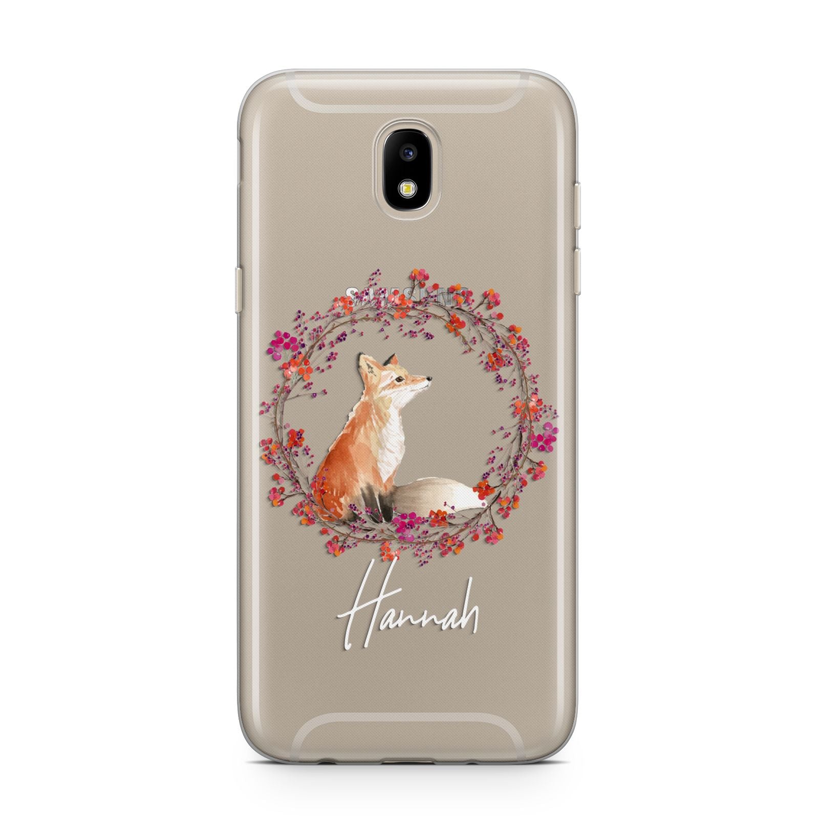 Personalised Fox Christmas Wreath Samsung J5 2017 Case