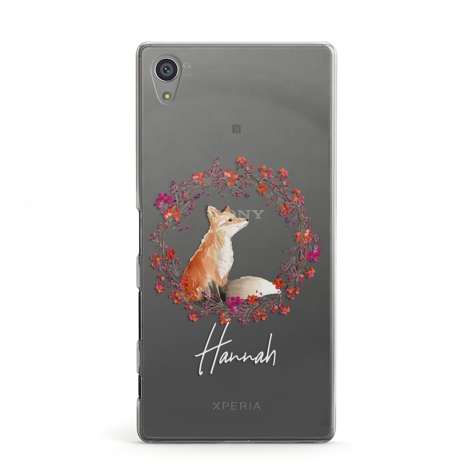 Personalised Fox Christmas Wreath Sony Xperia Case
