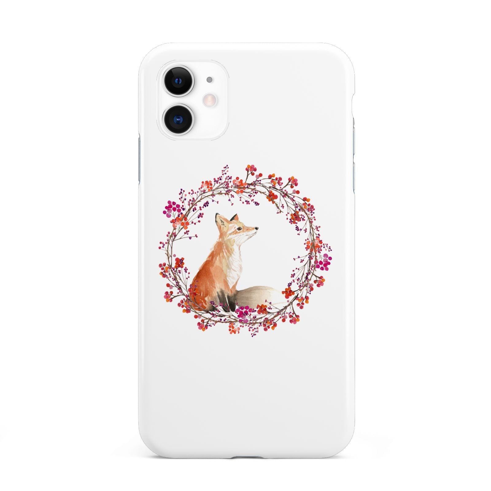 Personalised Fox Christmas Wreath iPhone 11 3D Tough Case