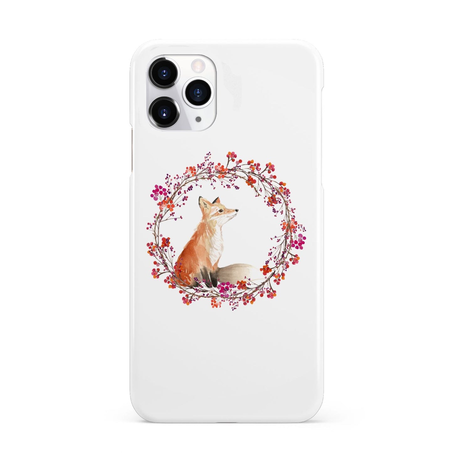 Personalised Fox Christmas Wreath iPhone 11 Pro 3D Snap Case