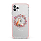Personalised Fox Christmas Wreath iPhone 11 Pro Max Impact Pink Edge Case
