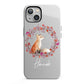 Personalised Fox Christmas Wreath iPhone 13 Full Wrap 3D Tough Case