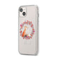 Personalised Fox Christmas Wreath iPhone 14 Plus Clear Tough Case Starlight Angled Image