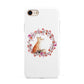 Personalised Fox Christmas Wreath iPhone 8 3D Tough Case on Gold Phone