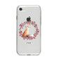 Personalised Fox Christmas Wreath iPhone 8 Bumper Case on Silver iPhone