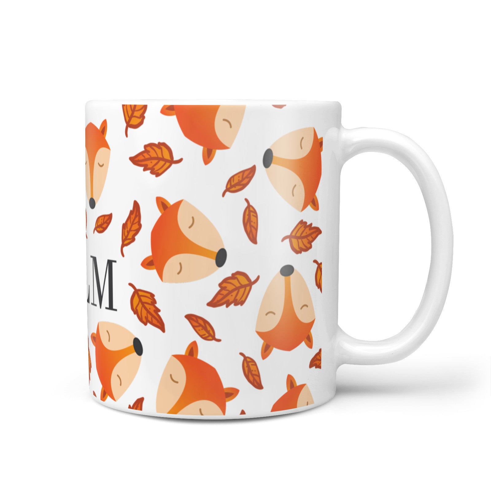 Personalised Fox Initials 10oz Mug