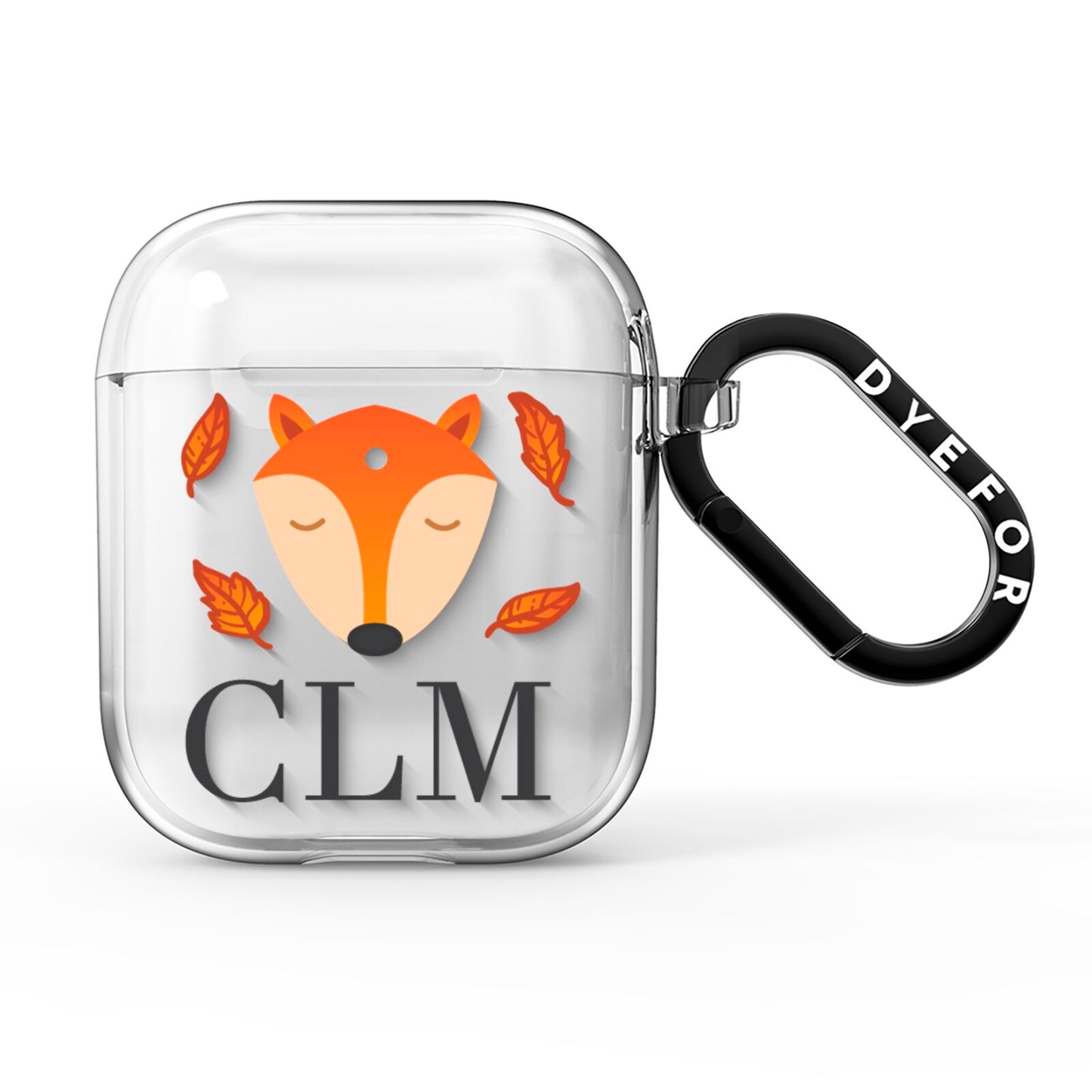 Personalised Fox Initials AirPods Clear Case