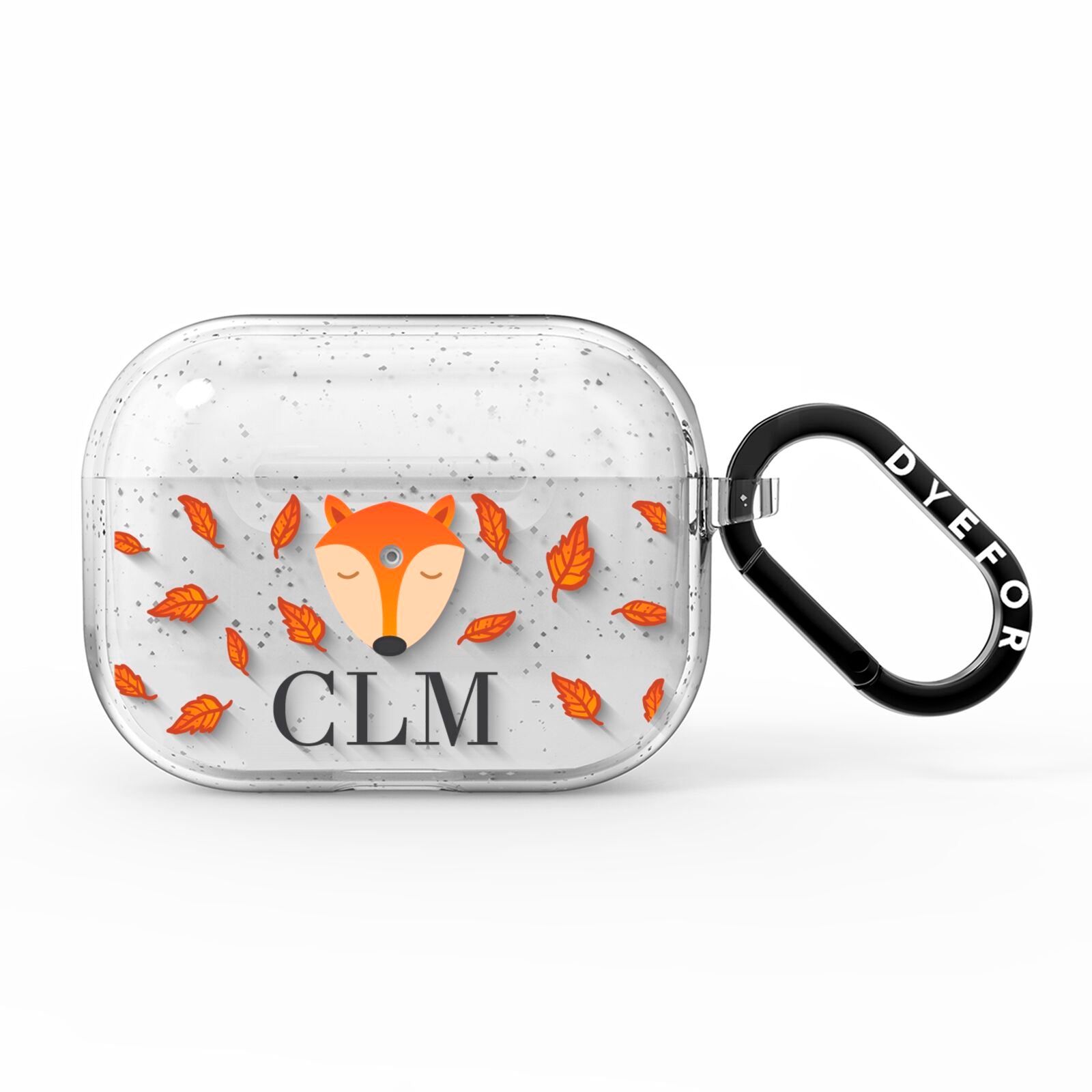 Personalised Fox Initials AirPods Pro Glitter Case