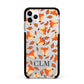 Personalised Fox Initials Apple iPhone 11 Pro Max in Silver with Black Impact Case