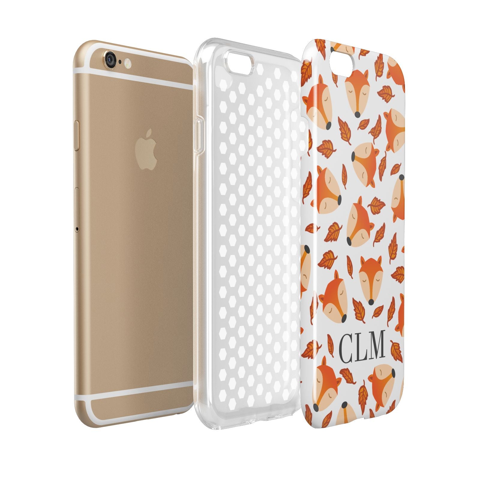 Personalised Fox Initials Apple iPhone 6 3D Tough Case Expanded view