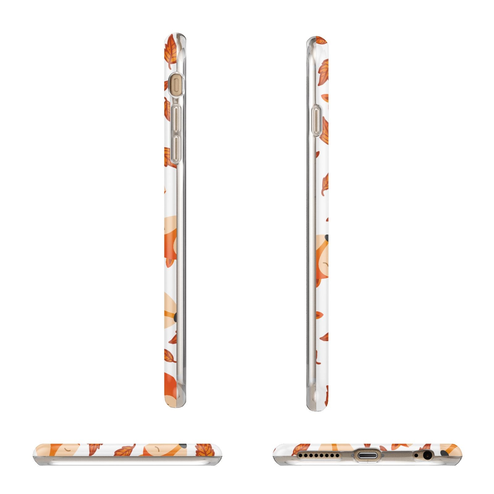 Personalised Fox Initials Apple iPhone 6 Plus 3D Wrap Tough Case Alternative Image Angles
