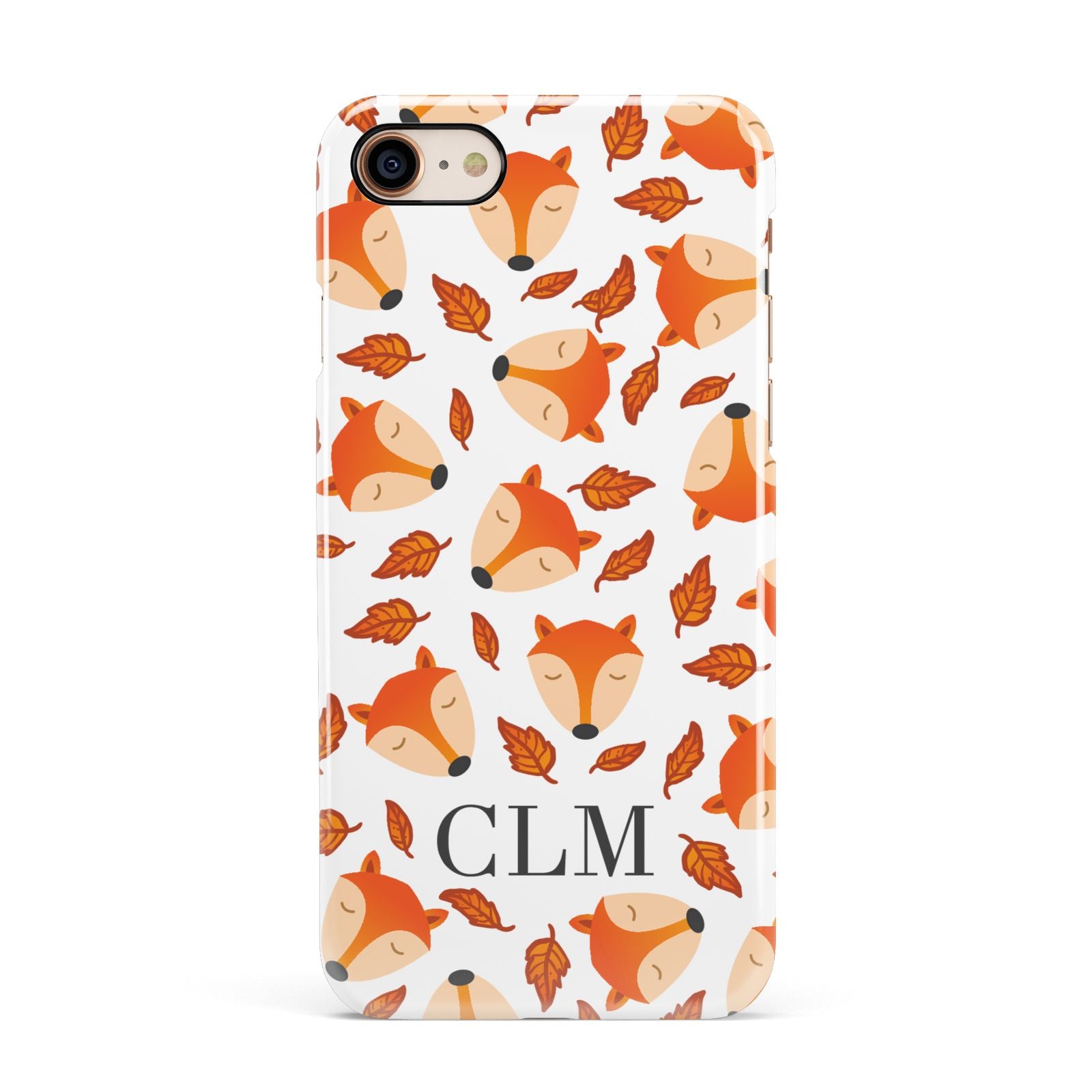 Personalised Fox Initials Apple iPhone 7 8 3D Snap Case