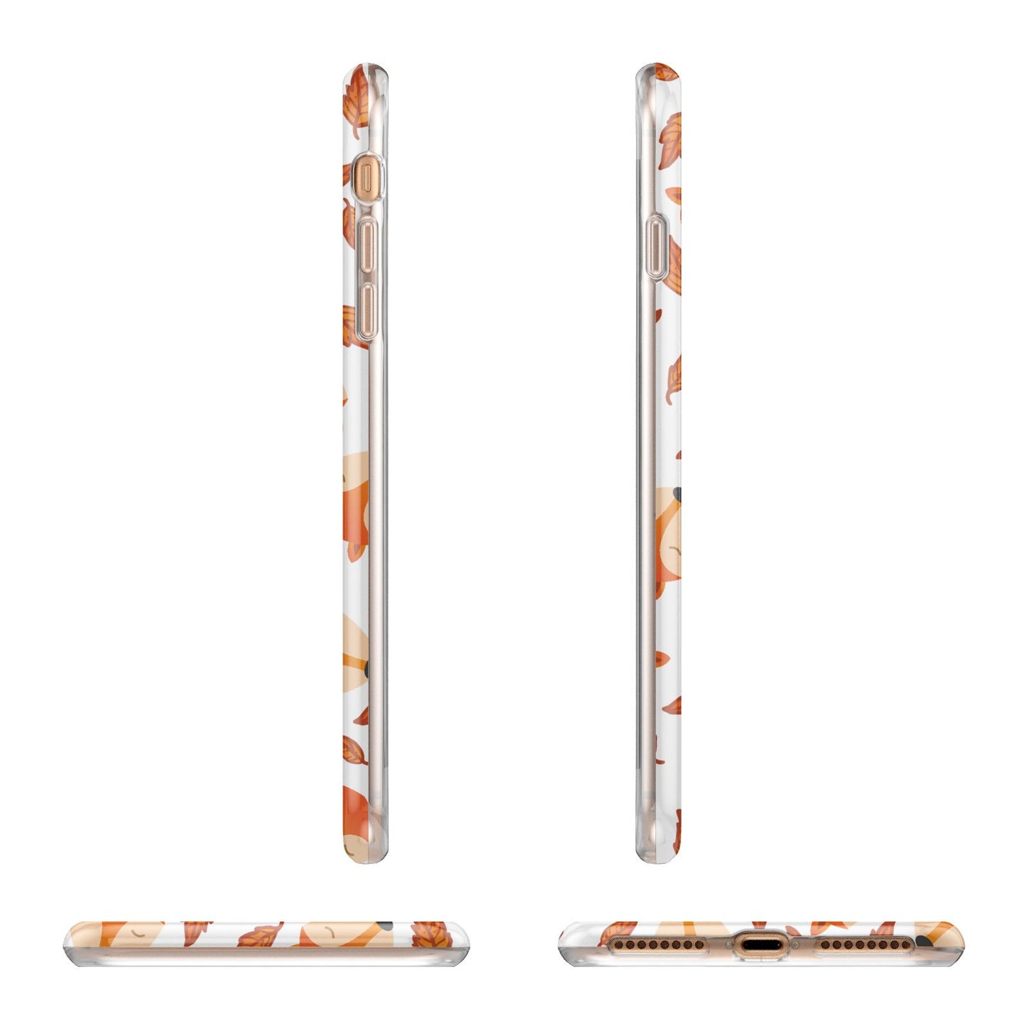 Personalised Fox Initials Apple iPhone 7 8 Plus 3D Wrap Tough Case Alternative Image Angles