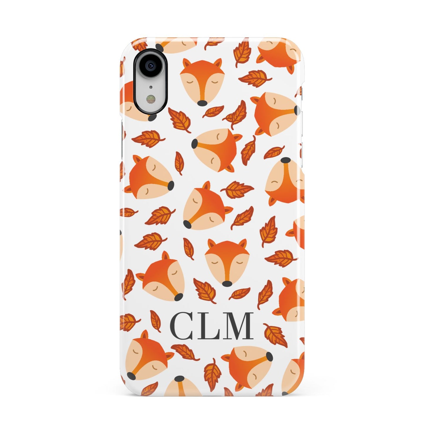 Personalised Fox Initials Apple iPhone XR White 3D Snap Case