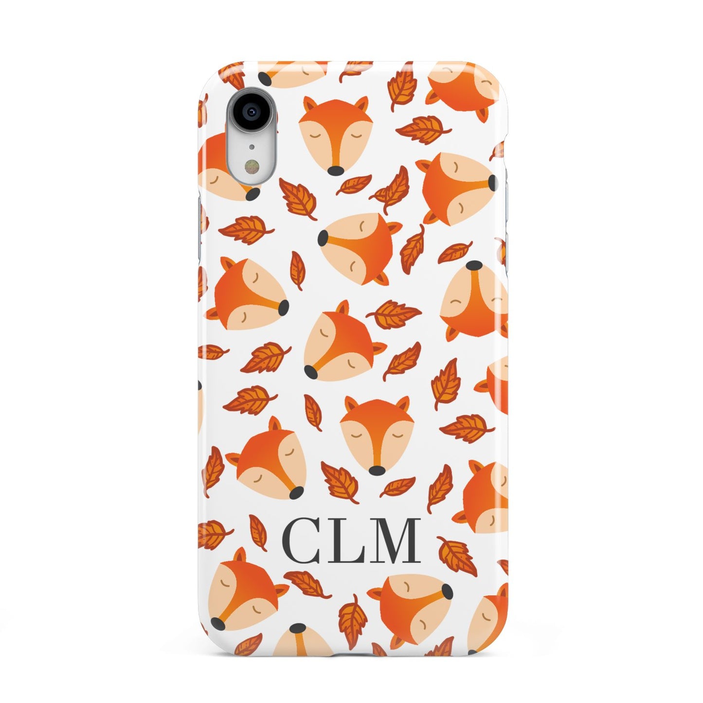 Personalised Fox Initials Apple iPhone XR White 3D Tough Case