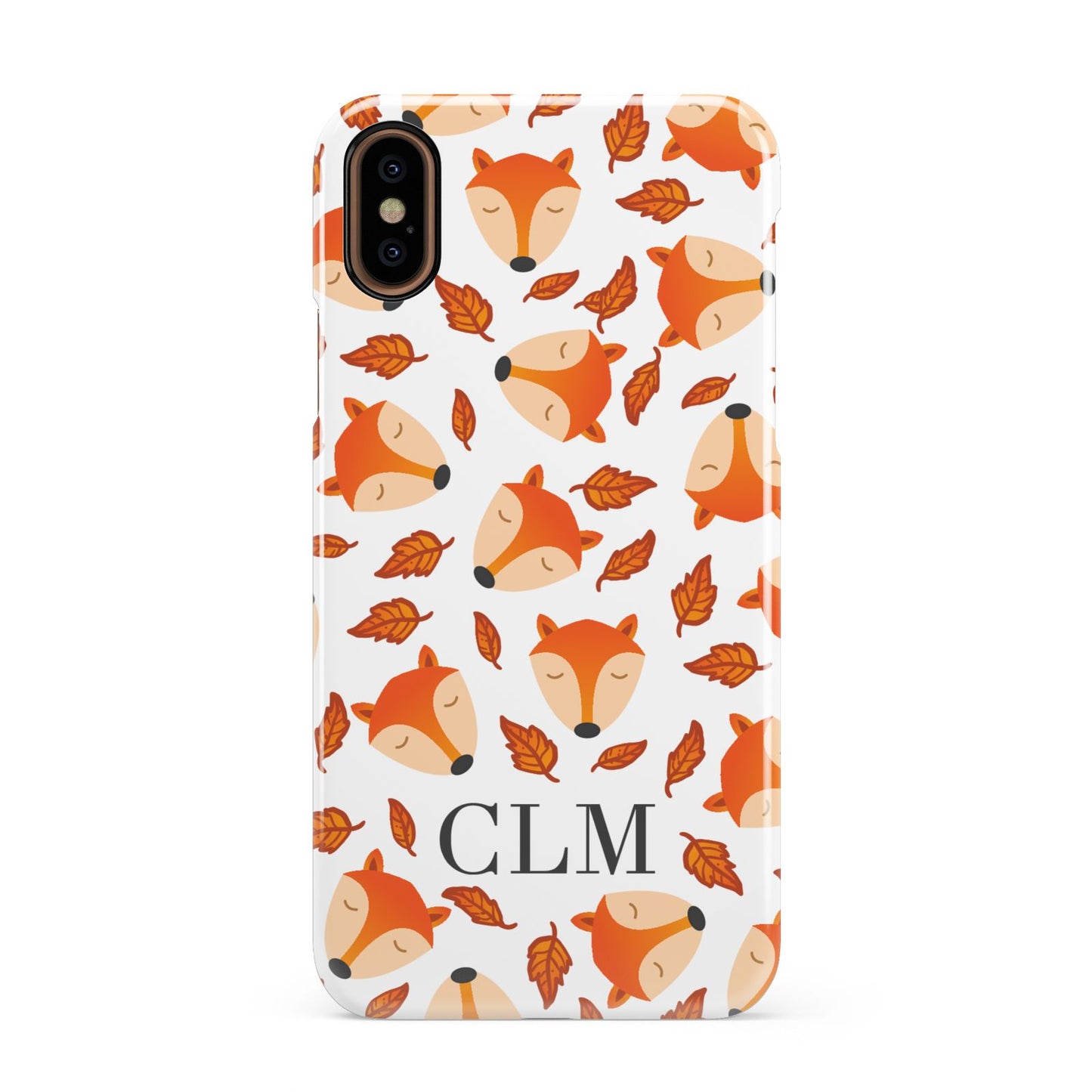 Personalised Fox Initials Apple iPhone XS 3D Snap Case
