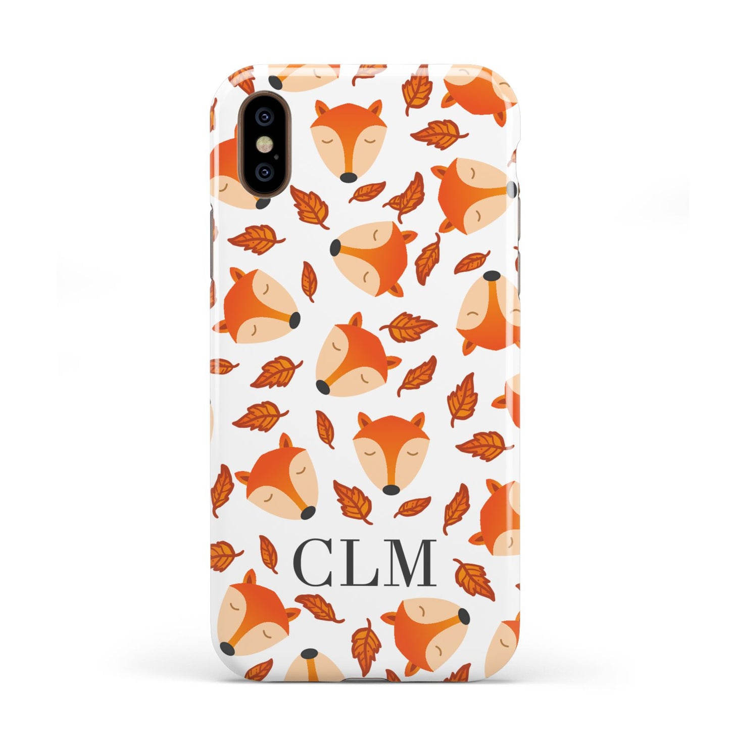 Personalised Fox Initials Apple iPhone XS 3D Tough