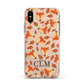 Personalised Fox Initials Apple iPhone Xs Impact Case White Edge on Gold Phone