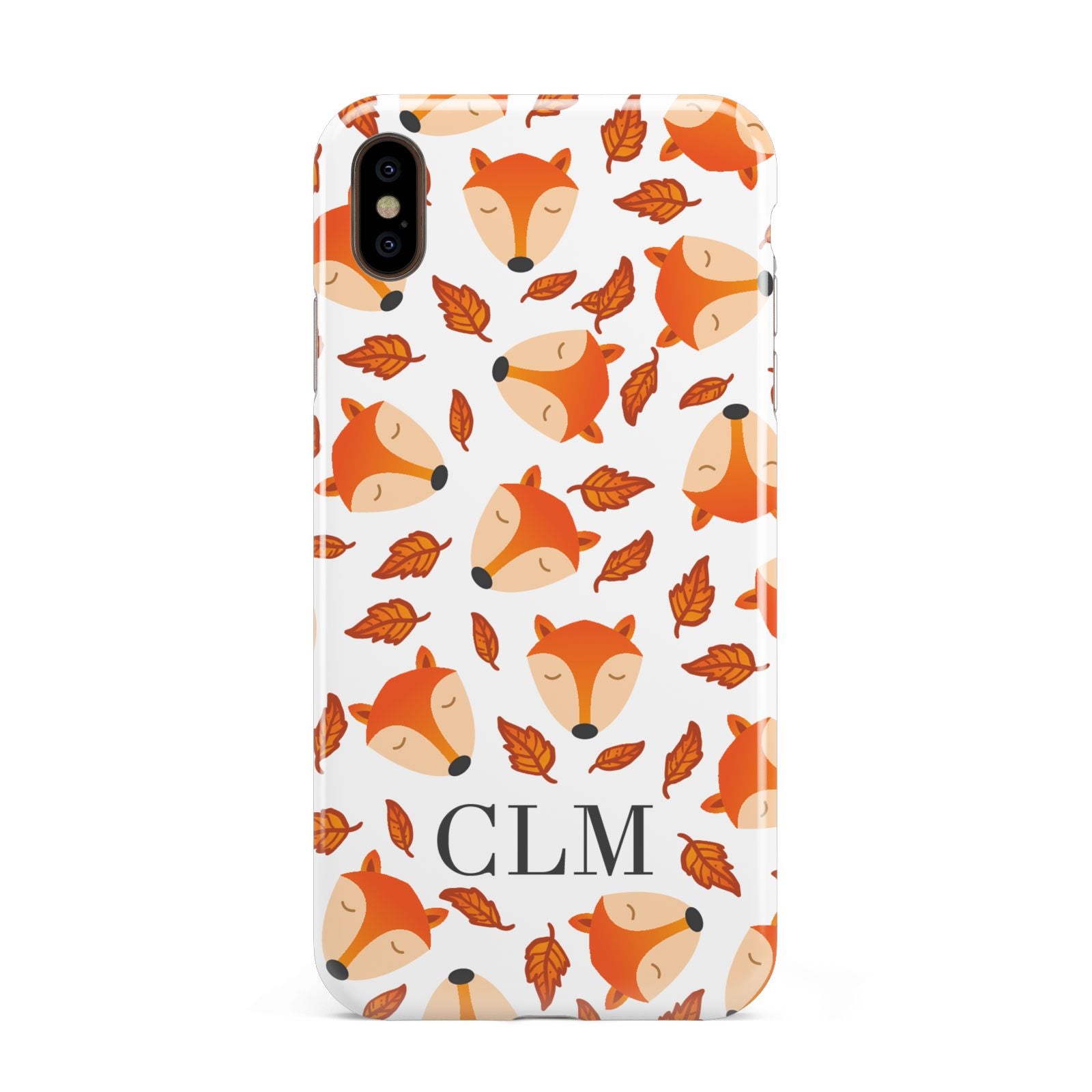 Personalised Fox Initials Apple iPhone Xs Max 3D Tough Case