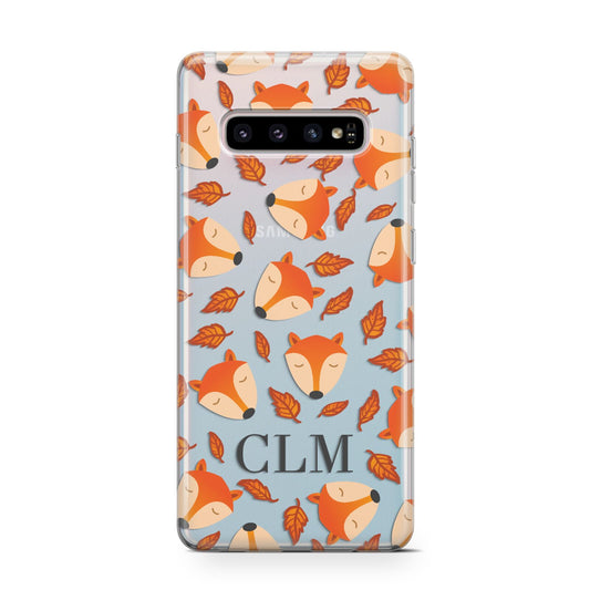 Personalised Fox Initials Protective Samsung Galaxy Case