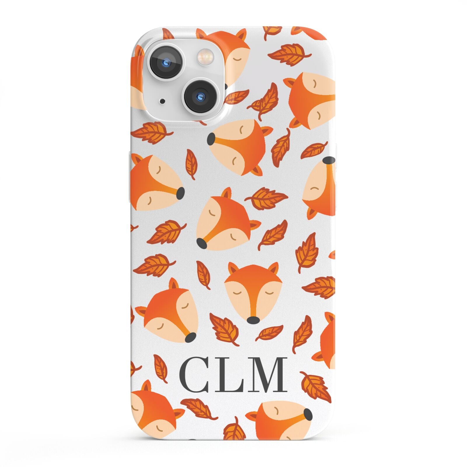 Personalised Fox Initials iPhone 13 Full Wrap 3D Snap Case