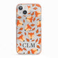 Personalised Fox Initials iPhone 13 TPU Impact Case with Pink Edges