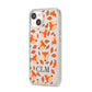 Personalised Fox Initials iPhone 14 Clear Tough Case Starlight Angled Image