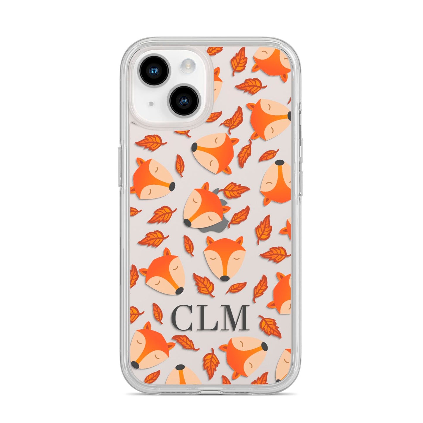 Personalised Fox Initials iPhone 14 Clear Tough Case Starlight