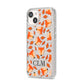 Personalised Fox Initials iPhone 14 Glitter Tough Case Starlight Angled Image