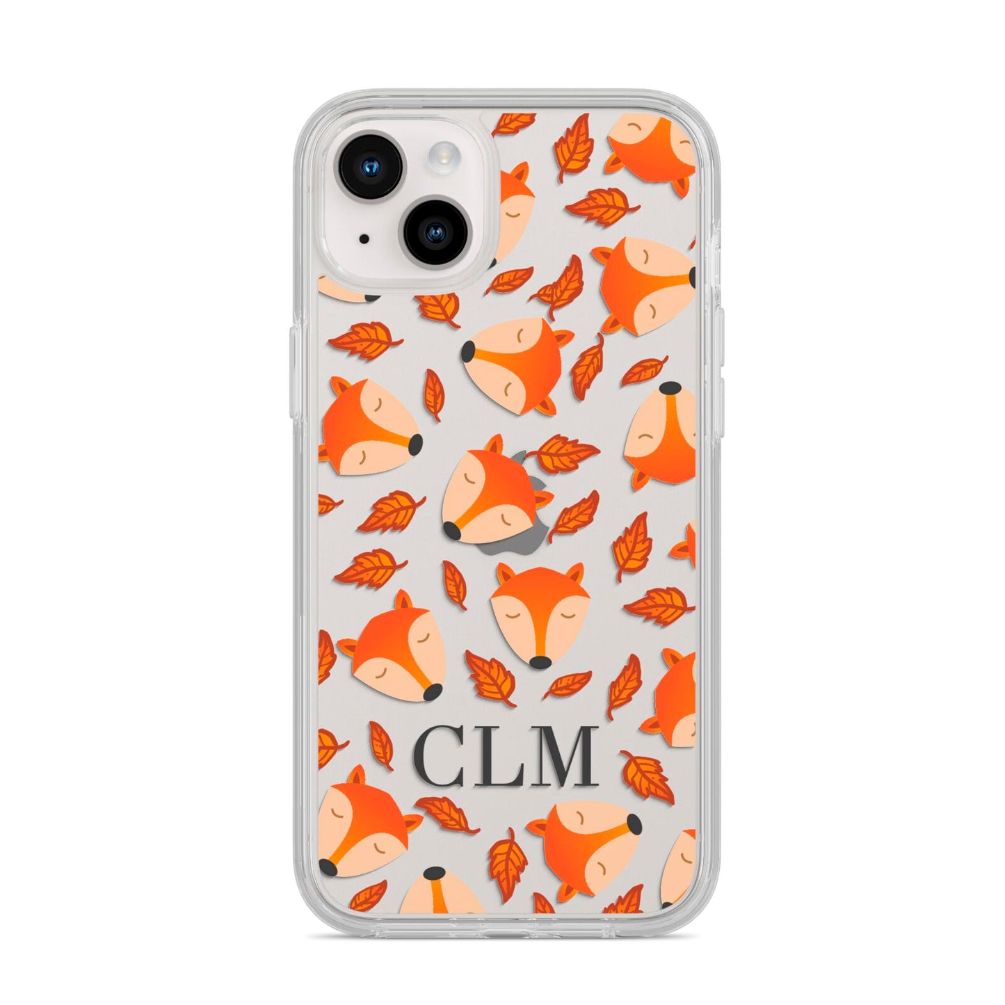 Personalised Fox Initials iPhone 14 Plus Clear Tough Case Starlight