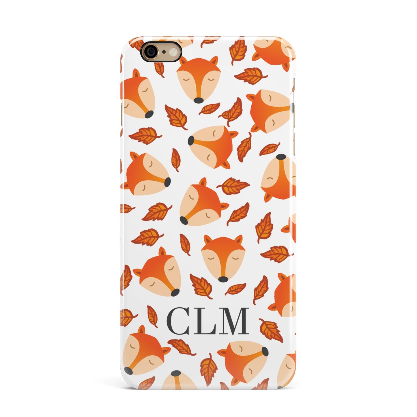 Personalised Fox Initials iPhone 6 Plus 3D Snap Case on Gold Phone