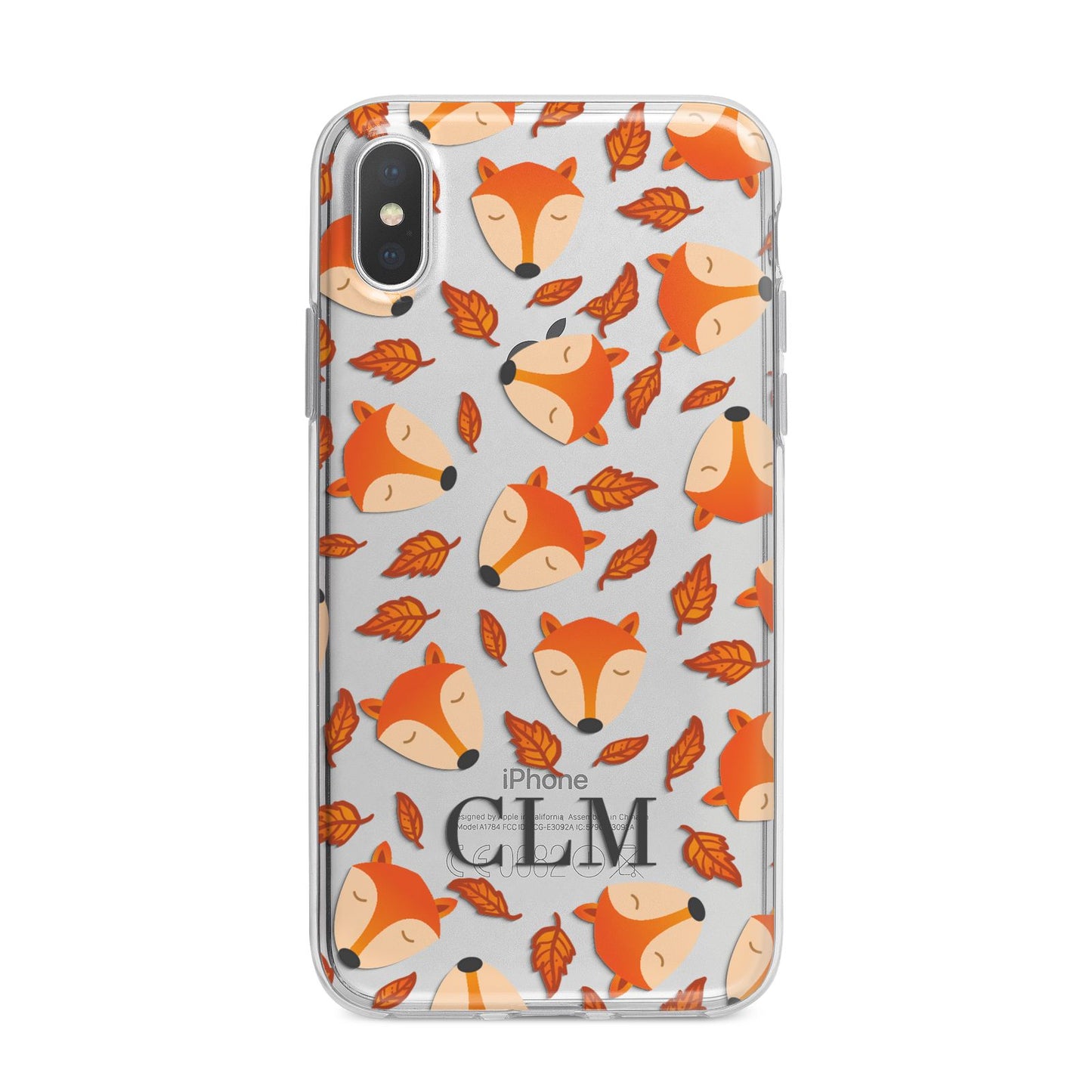 Personalised Fox Initials iPhone X Bumper Case on Silver iPhone Alternative Image 1