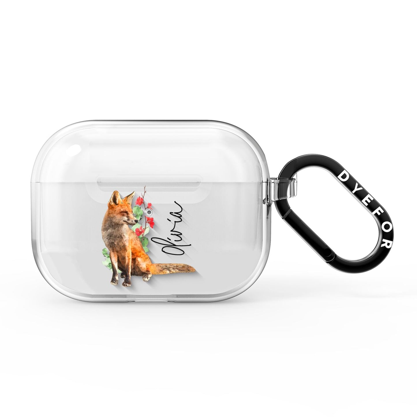 Personalised Fox Name AirPods Pro Clear Case