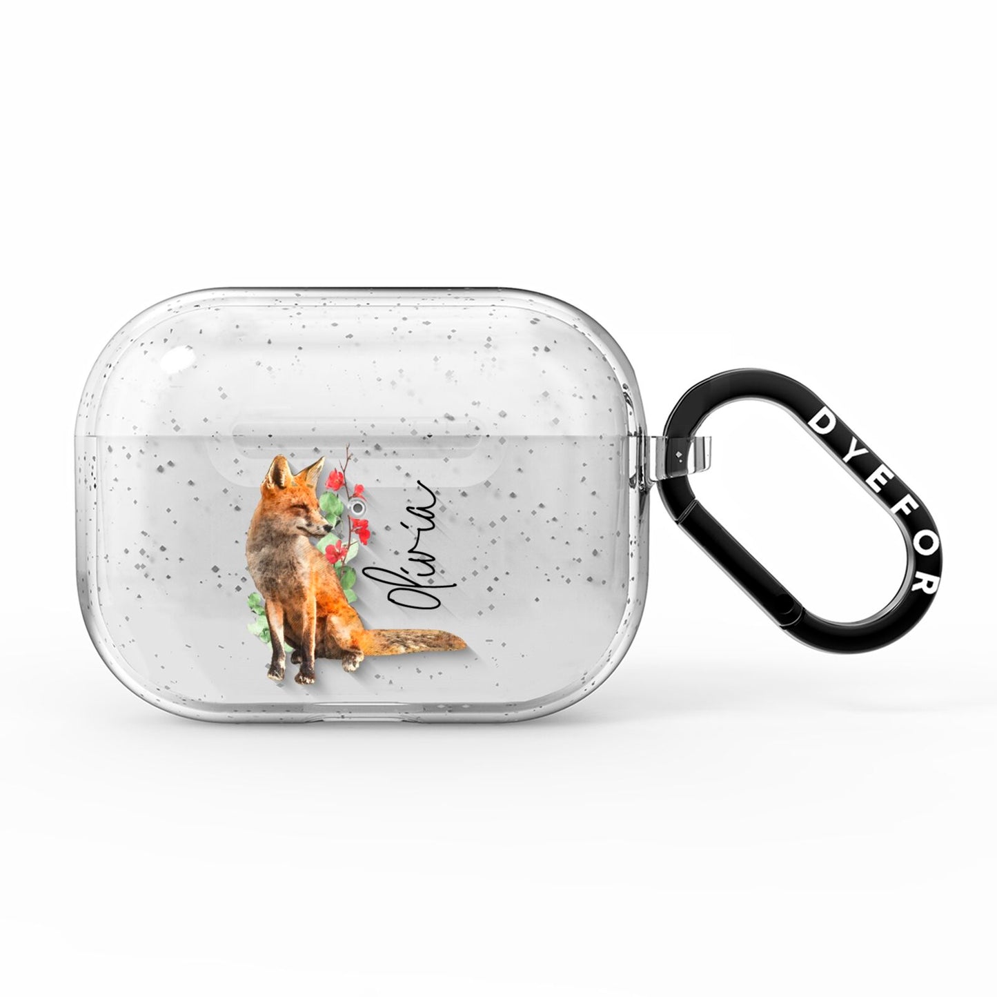 Personalised Fox Name AirPods Pro Glitter Case