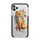 Personalised Fox Name Apple iPhone 11 Pro Max in Silver with Black Impact Case