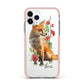Personalised Fox Name Apple iPhone 11 Pro in Silver with Pink Impact Case