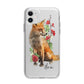 Personalised Fox Name Apple iPhone 11 in White with Bumper Case