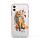 Personalised Fox Name Apple iPhone 11 in White with Pink Impact Case