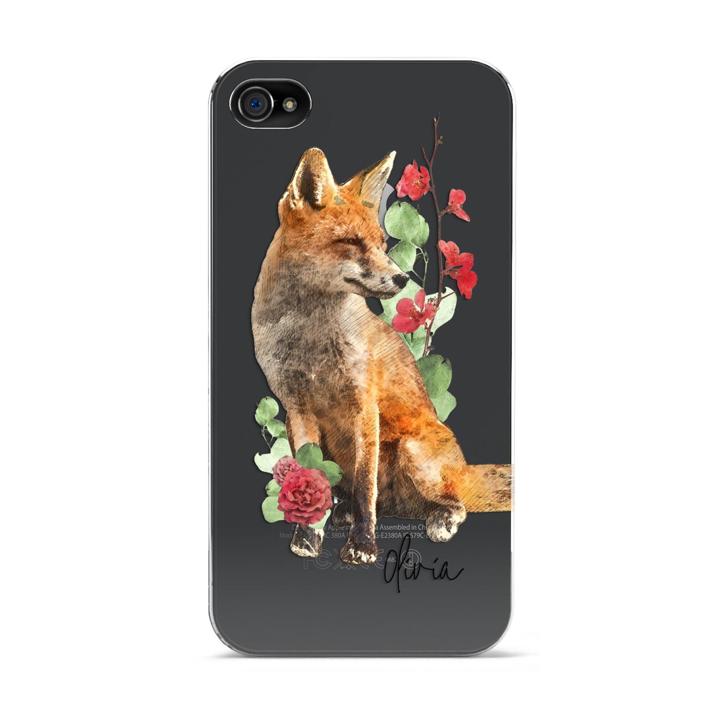 Personalised Fox Name Apple iPhone 4s Case