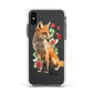 Personalised Fox Name Apple iPhone Xs Impact Case White Edge on Black Phone