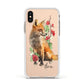 Personalised Fox Name Apple iPhone Xs Impact Case White Edge on Gold Phone