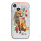 Personalised Fox Name iPhone 13 Mini TPU Impact Case with Pink Edges