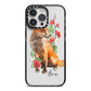 Personalised Fox Name iPhone 14 Pro Max Black Impact Case on Silver phone